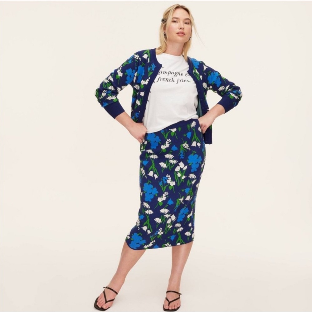 💙 Kate Spade Floral Knit Pencil Skirt – Size XXS (NWOT)
